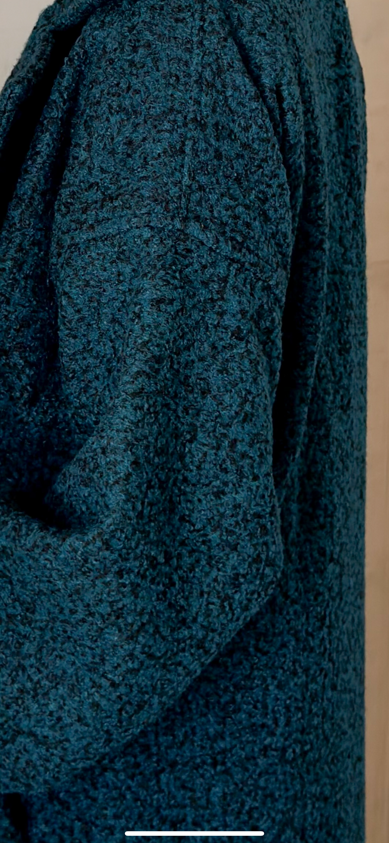 Fluffy Wrap Coat in Blue Black